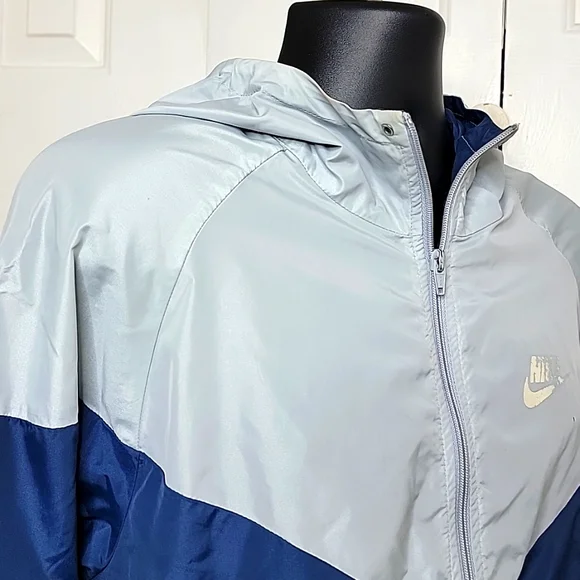 Nike Blue Zippered Hoodie Vintage Size XXL - Picture 4 of 10